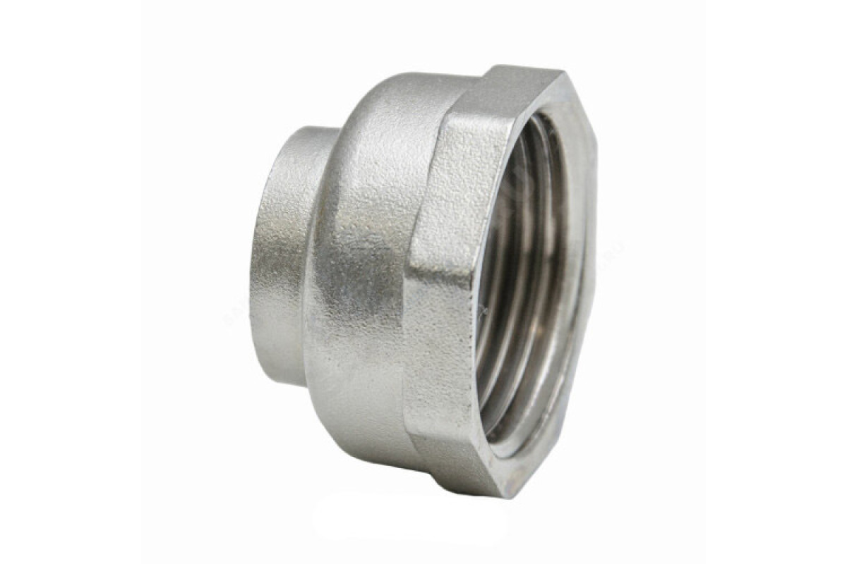 Муфта латунь никель переходная Ду 25х15 (1"х1/2") ВР LD 