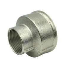 Муфта латунь никель переходная Ду 20х15 (3/4"х1/2") ВР/ВР