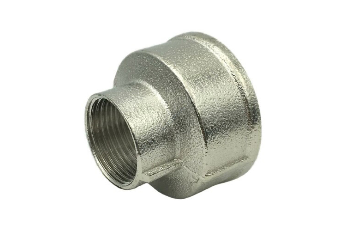 Муфта латунь никель переходная Ду 25х15 (1"х1/2") ВР/ВР