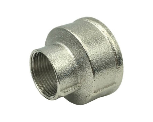 Муфта латунь никель переходная Ду 32х25 (1 1/4"х1") ВР/ВР Муфта латунь никель переходная Ду 32х25 (1 1/4"х1") ВР/ВР