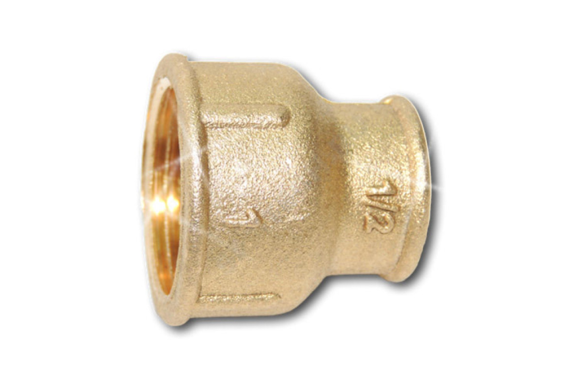Муфта латунь переходная Ду 20х15 (3/4"х1/2") ВР/ВР Цветлит