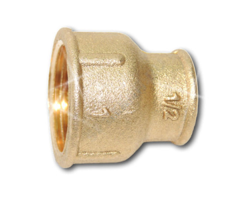 Муфта латунь переходная Ду 20х15 (3/4"х1/2") ВР/ВР Цветлит