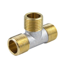 Тройник латунь никель Ду 25 (1") НР/НР/НР 9010 ГОСТ 32585-2013 Aquasfera 9010-03