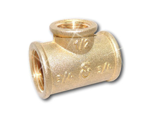 Тройник латунь переходной Ду 20х15х20 (3/4"х1/2"х3/4") ВР/ВР Цветлит ZW50088