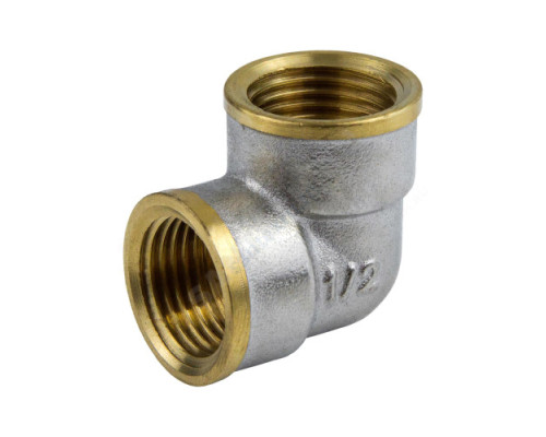 Угольник латунь никель Ду 25 (1") ВР/ВР 9001 ГОСТ 32585-2013 Aquasfera 9001-03