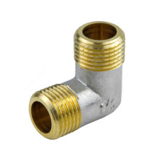 Угольник латунь никель Ду 15 (1/2") НР/НР 9003 ГОСТ 32585-2013 Aquasfera 9003-01 