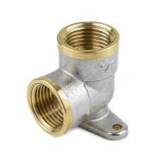 Угольник латунь никель установочный Ду 15 (1/2") ВР/ВР 9004 ГОСТ 32585-2013 Aquasfera