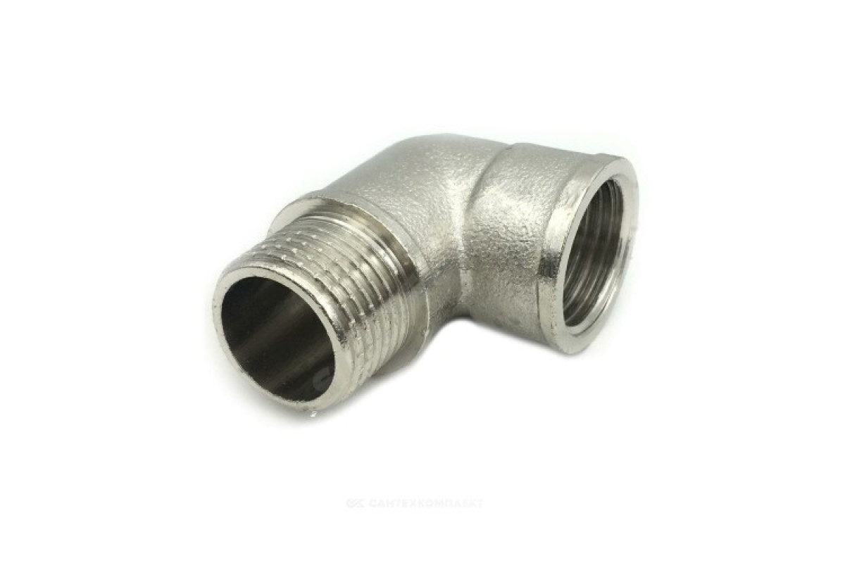 Угольник латунь никель Ду 20 (3/4") ВР/НР