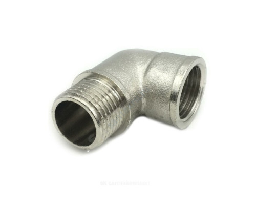 Угольник латунь никель Ду 20 (3/4") ВР/НР