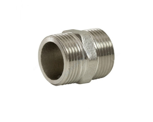 Ниппель латунь никель Ду 15 (1/2") НР LD LD.67.501.15