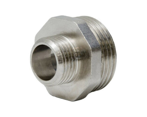 Ниппель латунь никель переходной Ду 20х15 (3/4"х1/2") НР LD LD.67.503.2015