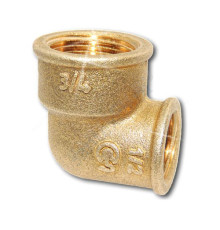 Угольник латунь переходной Ду 20х15 (3/4"х1/2") ВР/ВР Цветлит