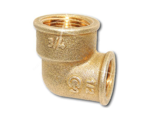 Угольник латунь переходной Ду 20х15 (3/4"х1/2") ВР/ВР Цветлит