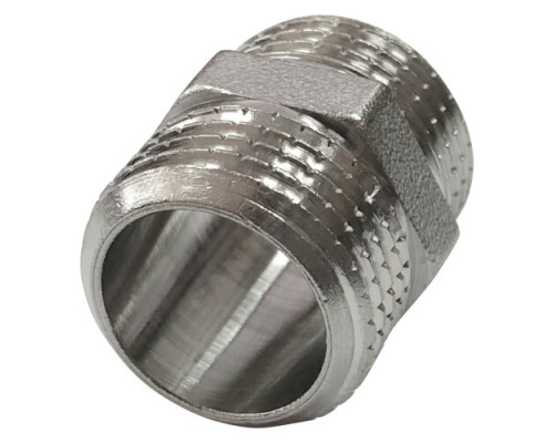 Ниппель латунь никель Ду 20 (3/4") НР VALFEX VF.582.N.034