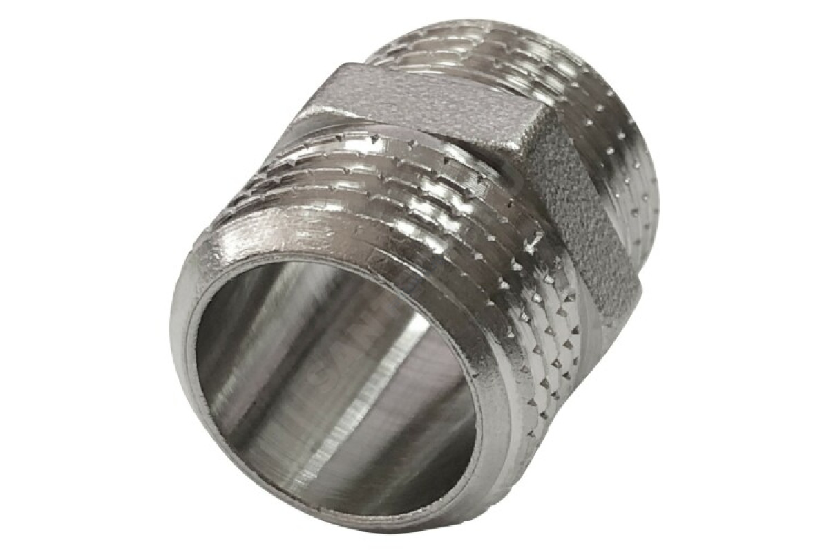 Ниппель латунь никель Ду 25 (1") НР VALFEX VF.582.N.100