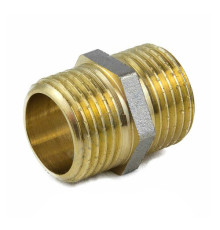 Ниппель латунь никель Ду 32 (1 1/4") НР 9022 ГОСТ 32585-2013 Aquasfera 9022-04