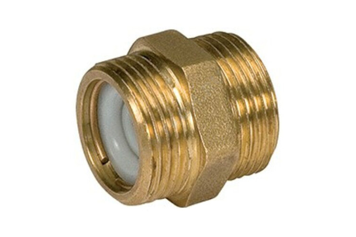 Ниппель латунь Ду 20 (3/4") со встроенным обратным клапаном ВР/ВР R189V Giacomini R189VY004