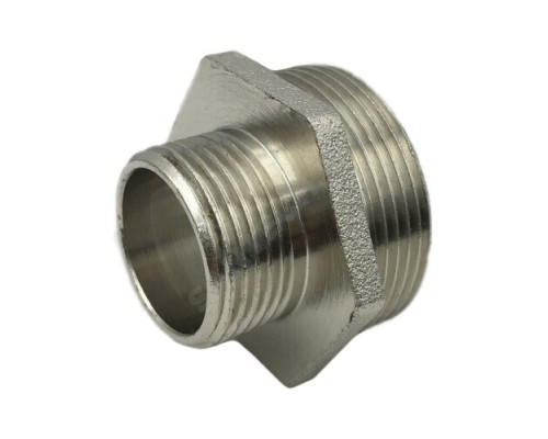 Ниппель латунь никель переходной Ду 25х15 (1"х1/2") НР