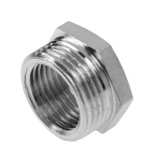 Футорка латунь никель Ду 20х15 (3/4"х1/2") НР/ВР