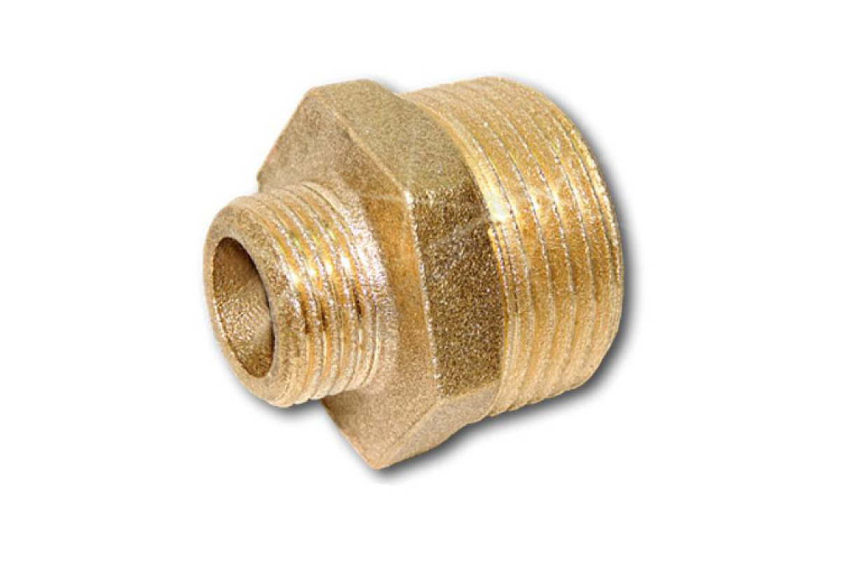 Ниппель латунь переходной Ду 20х15 (3/4"х1/2") НР Цветлит ZW50058