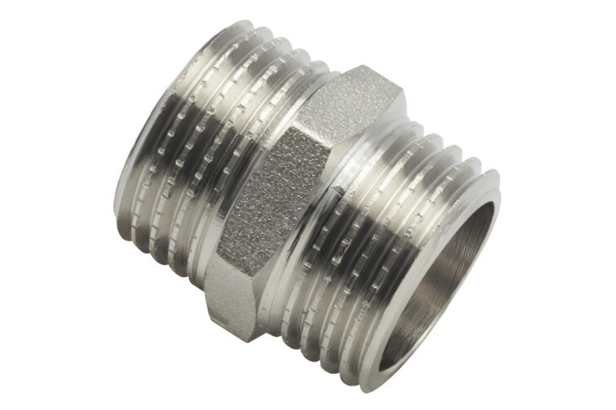 Ниппель латунь никель Ду 32 (1 1/4") НР AQUALINK 02527 