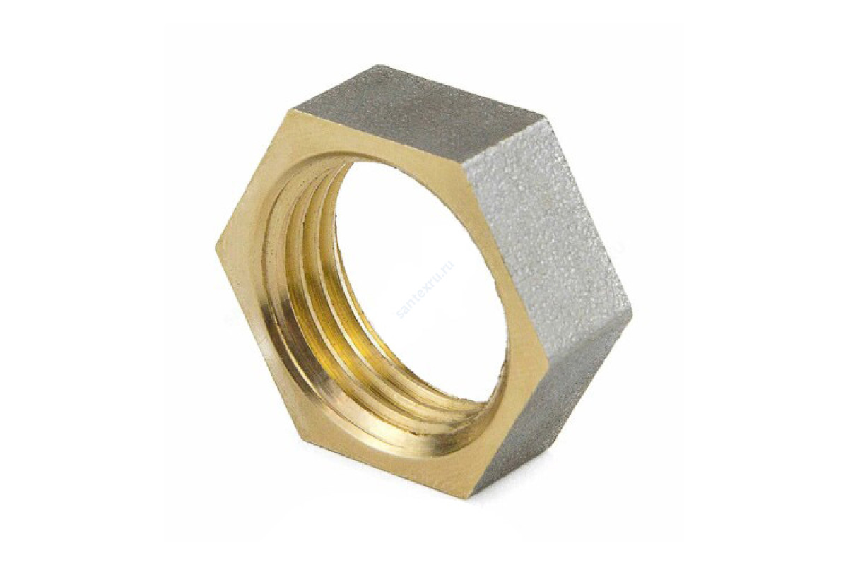 Контргайка латунь никель Ду 15 (1/2") ВР 9020 ГОСТ 32585-2013 Aquasfera 9020-01