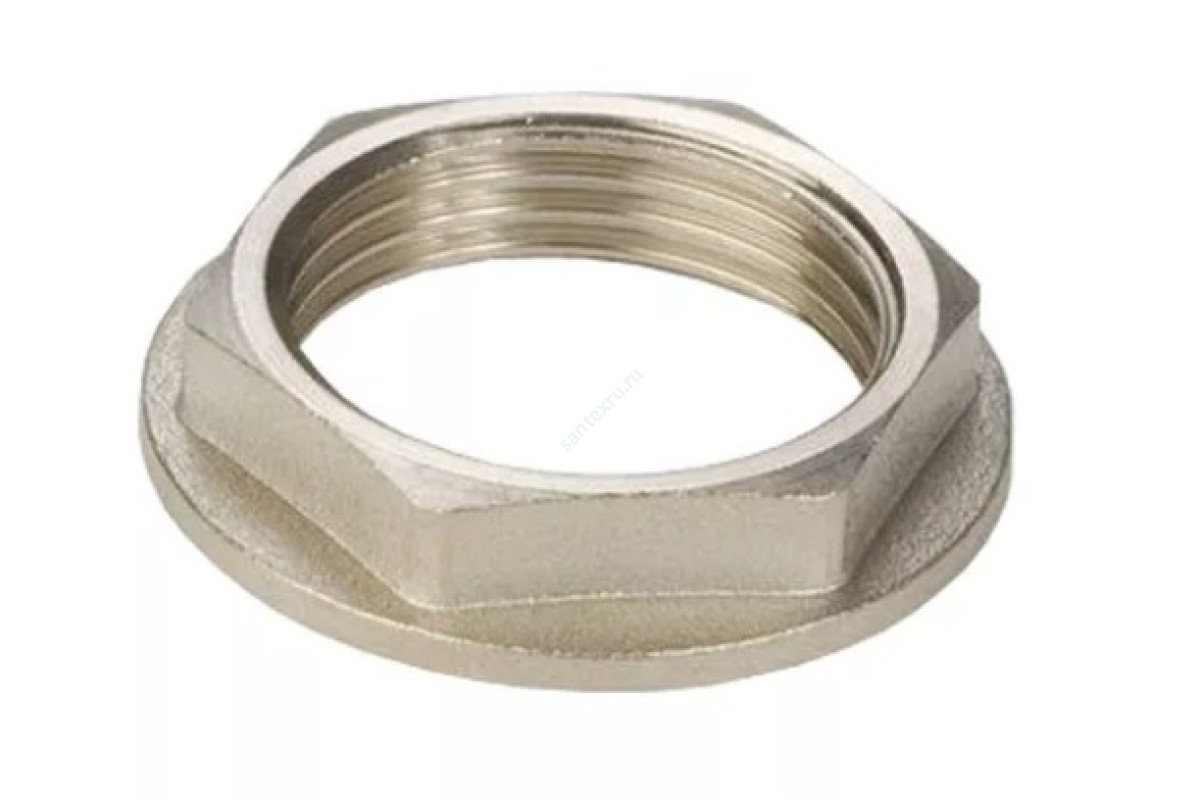 Контргайка латунь никель реборда Ду 15 (1/2") ВР Китай