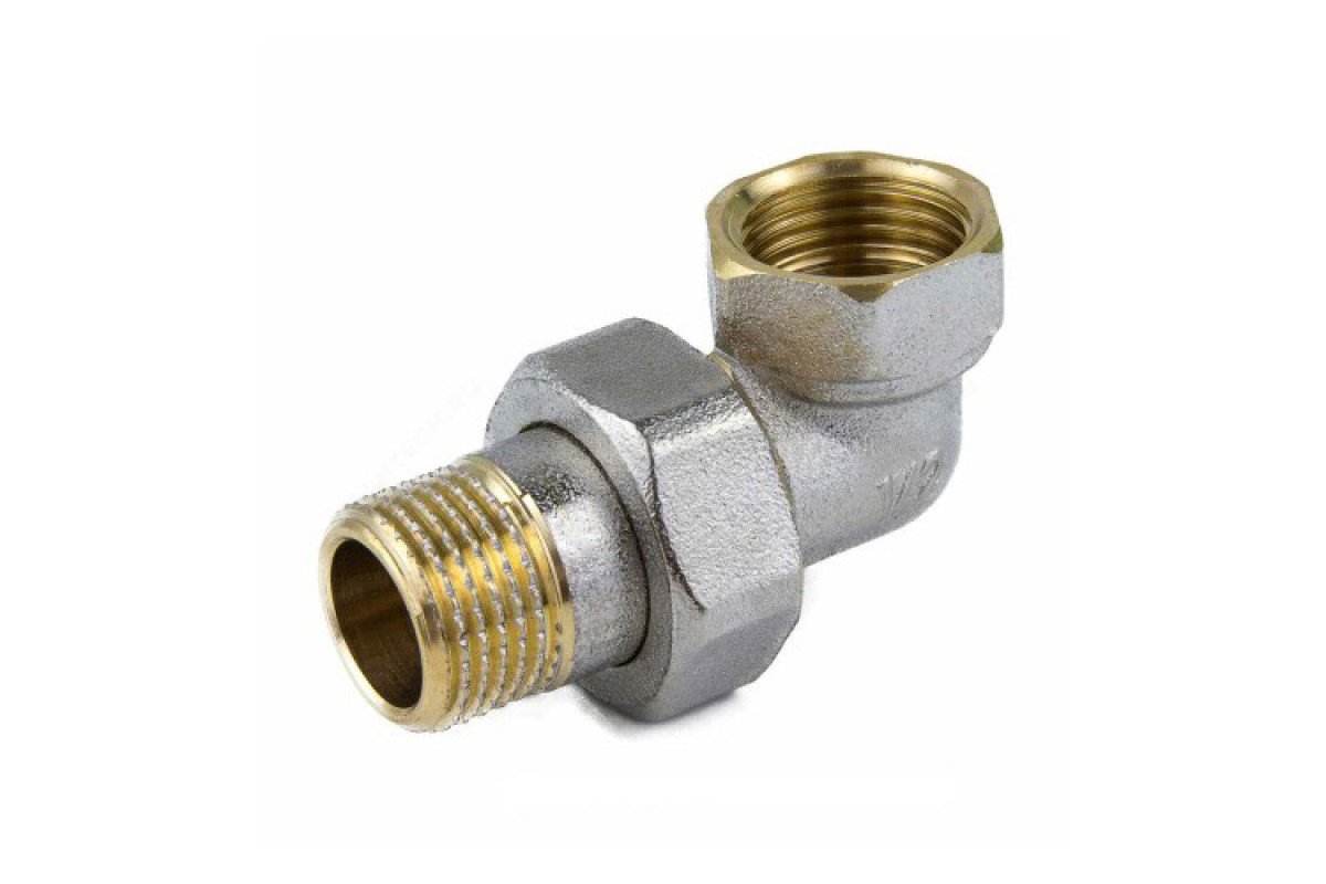 Соединитель латунь никель американка Ду 20 (3/4") угловой ВР/НР 9015 ГОСТ 32585-2013 Aquasfera 9015-02