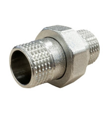 Соединитель латунь никель американка Ду 15 (1/2") прямой НР/НР Китай