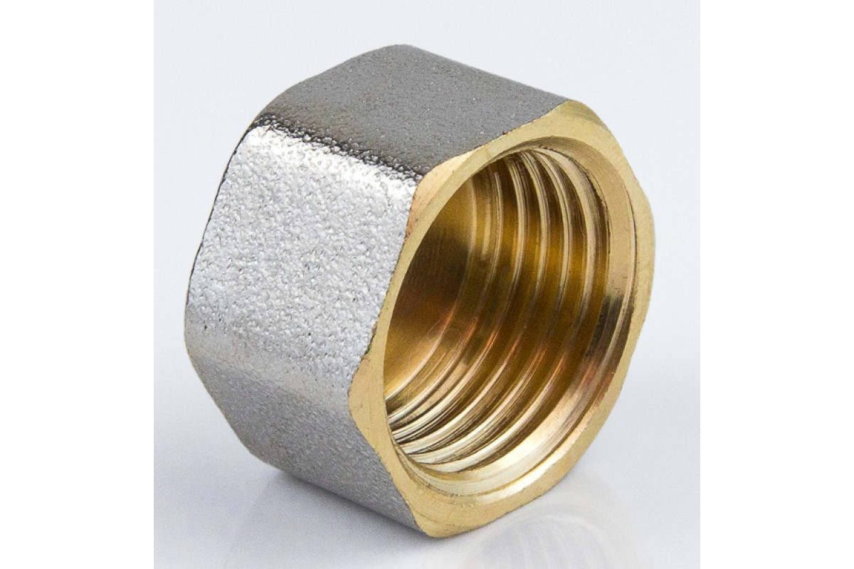 Заглушка латунь никель Ду 25 (1") ВР 9016 ГОСТ 32585-2013 Aquasfera 9016-03