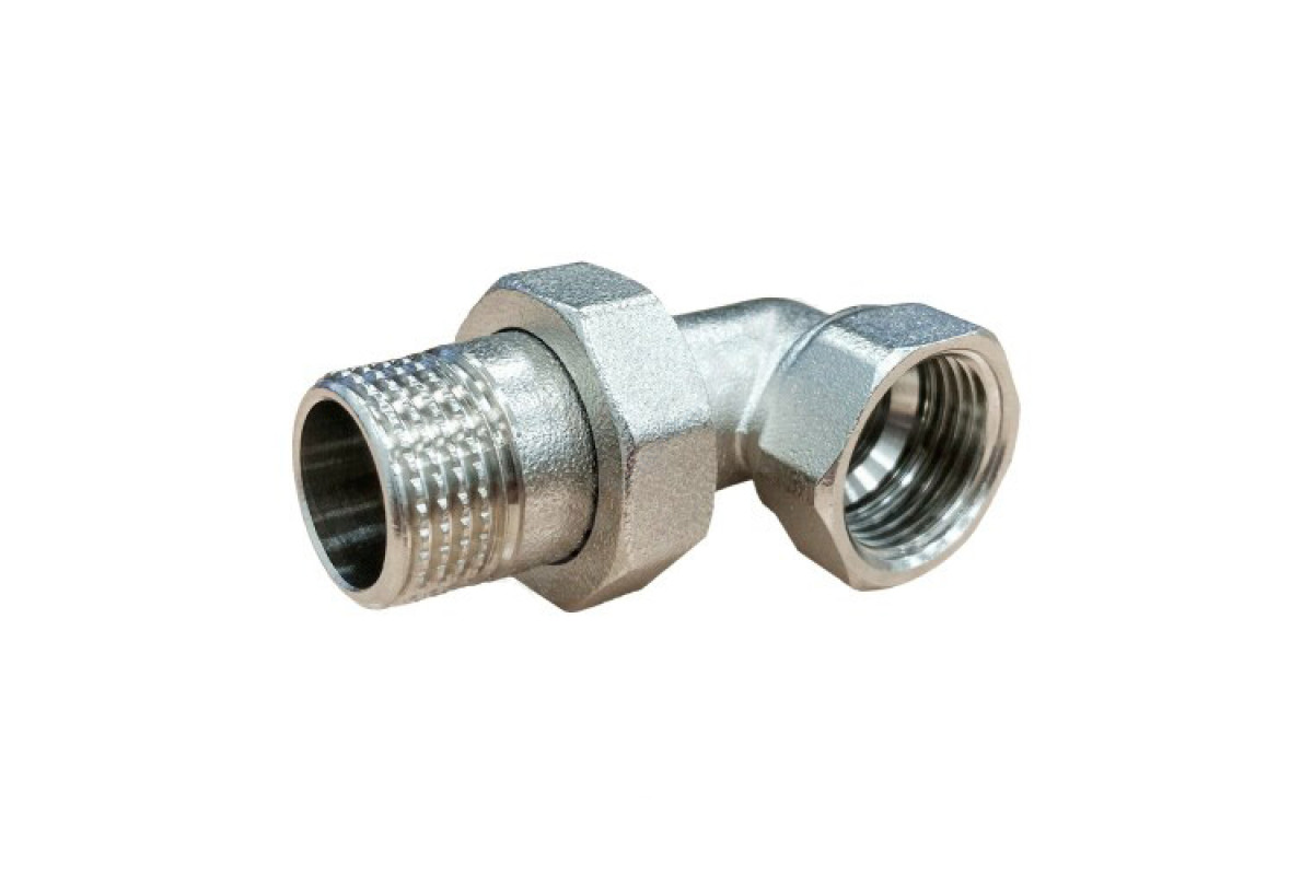 Соединитель латунь никель американка Ду 32 (1 1/4") угловой ВР/НР Китай