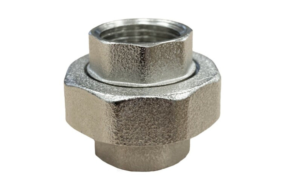 Соединитель латунь никель американка Ду 40 (1 1/2") прямой ВР/ВР Китай