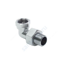 Соединитель латунь никель американка Ду 15 (1/2") угловой ВР/НР
