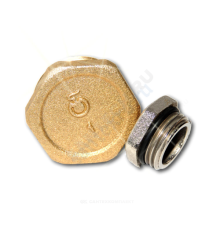 Заглушка латунь Ду 15 (1/2") с уплотнительным кольцом НР Цветлит ZW50065 
