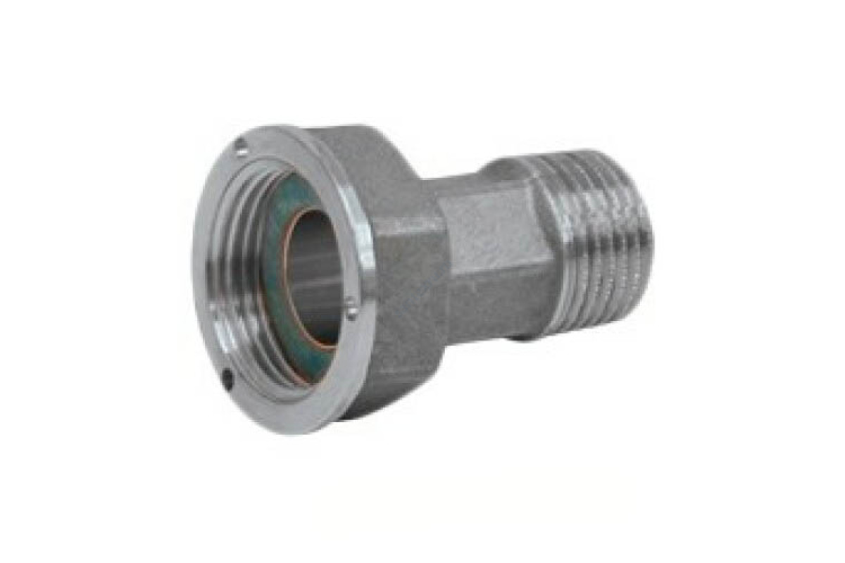 Полусгон латунь хром Ду 20х25 (3/4"х1") НР/нак. гайка R37 Giacomini R37Y004