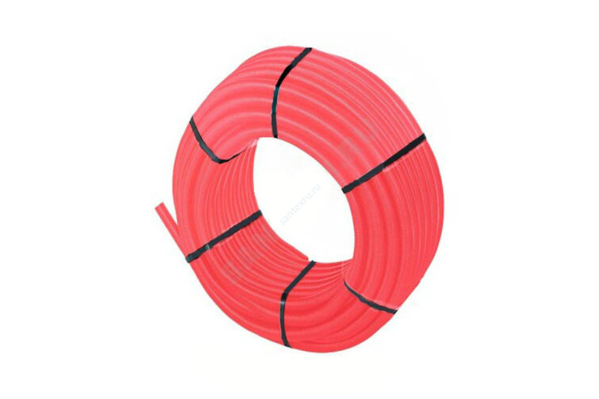 Шланг гофрированный защитный Дн 28 для трубы Дн 20 красный бухта 50м TECK Uponor 1012862