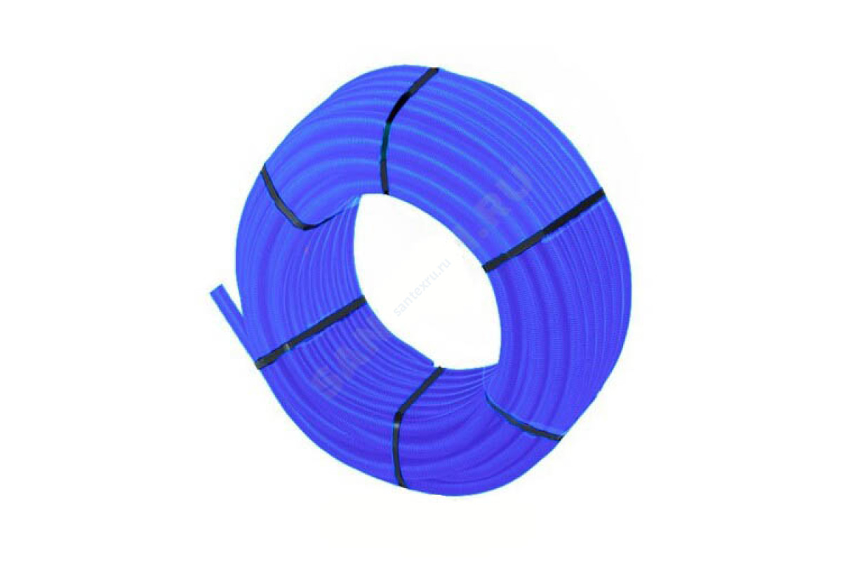 Шланг гофрированный защитный Дн 25 для трубы Дн 16 синий бухта 50м TECK Uponor 1012859