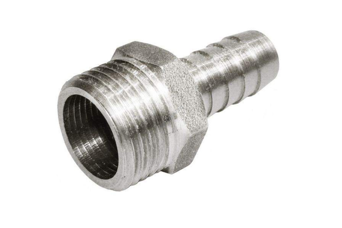 Переходник латунь неразъемный для шланга Дн 16х1/2" НР AQUALINK 02696