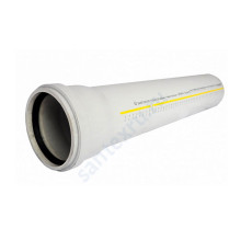 Труба (PP-MD) с раструбом бесшумная светло-серая Skolan dB SKEM Дн 110х5,3 1000 мм