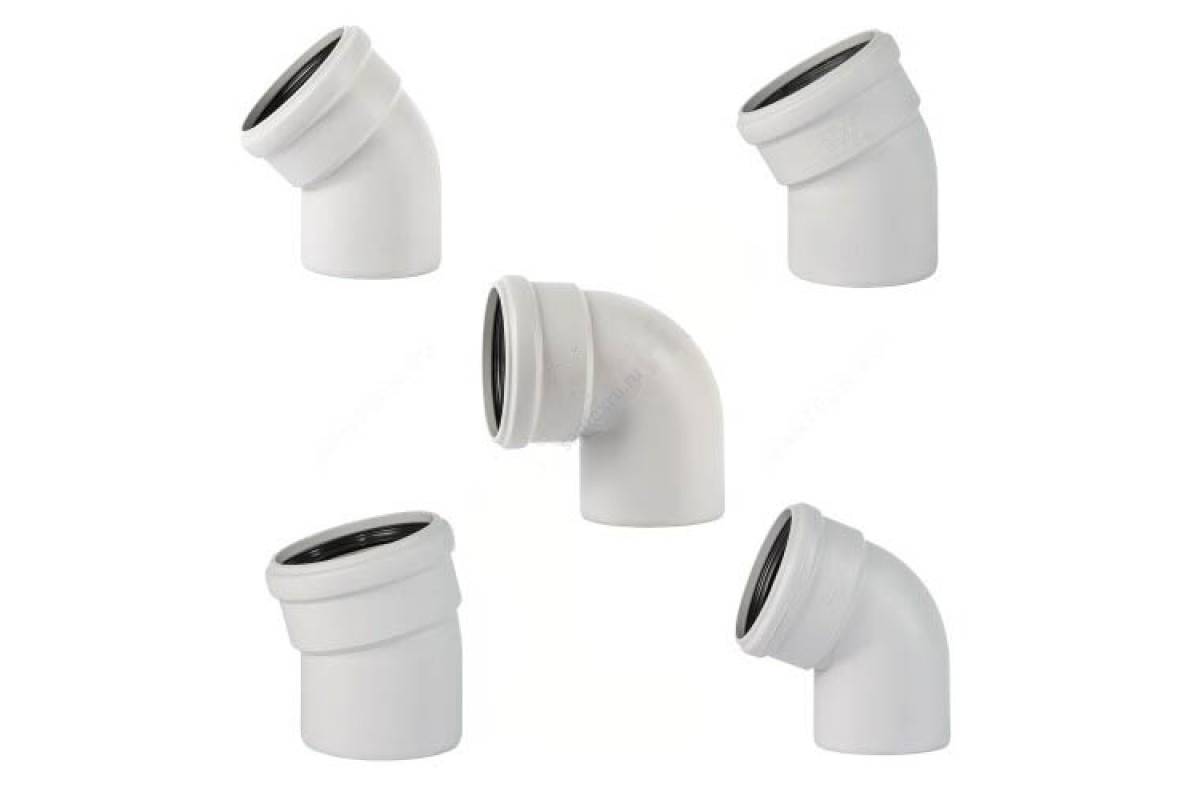 Отвод (PP-MD) бесшумный светло-серый Skolan dB SKB Дн 110х30гр (DN100) б/нап в/к Ostendorf 335110