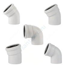 Отвод (PP-MD) бесшумный светло-серый Skolan dB SKB Дн 135х87гр (DN125) б/нап в/к Ostendorf 336140