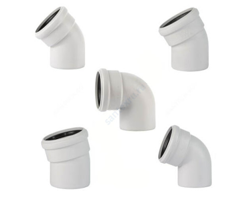 Отвод (PP-MD) бесшумный светло-серый Skolan dB SKB Дн 90х30гр (DN80) б/нап в/к Ostendorf 334110