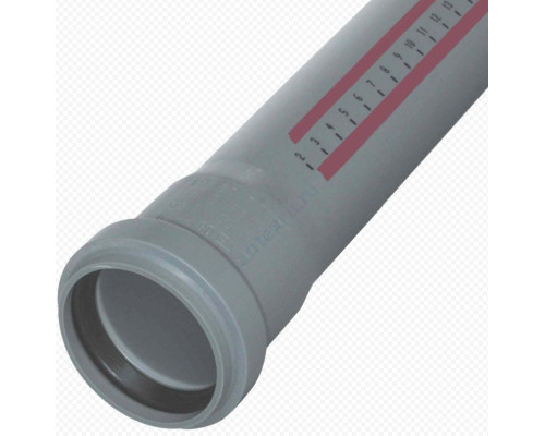 Труба PP-H с раструбом серая HT HTEM Дн 110х2,7 б/нап L=4,0м в/к Ostendorf 115080
