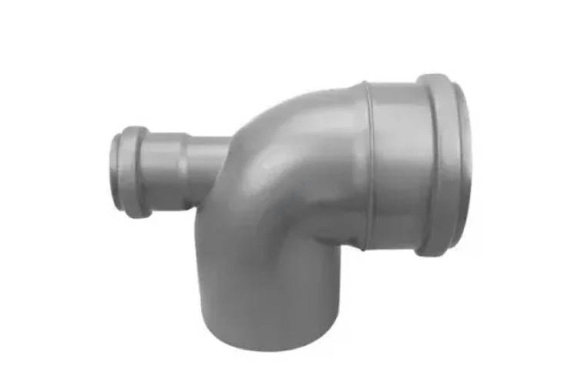 Отвод PP-H с выходом фронтально-тыльный серый Дн 110х50х90гр б/нап в/к Ostendorf 904037