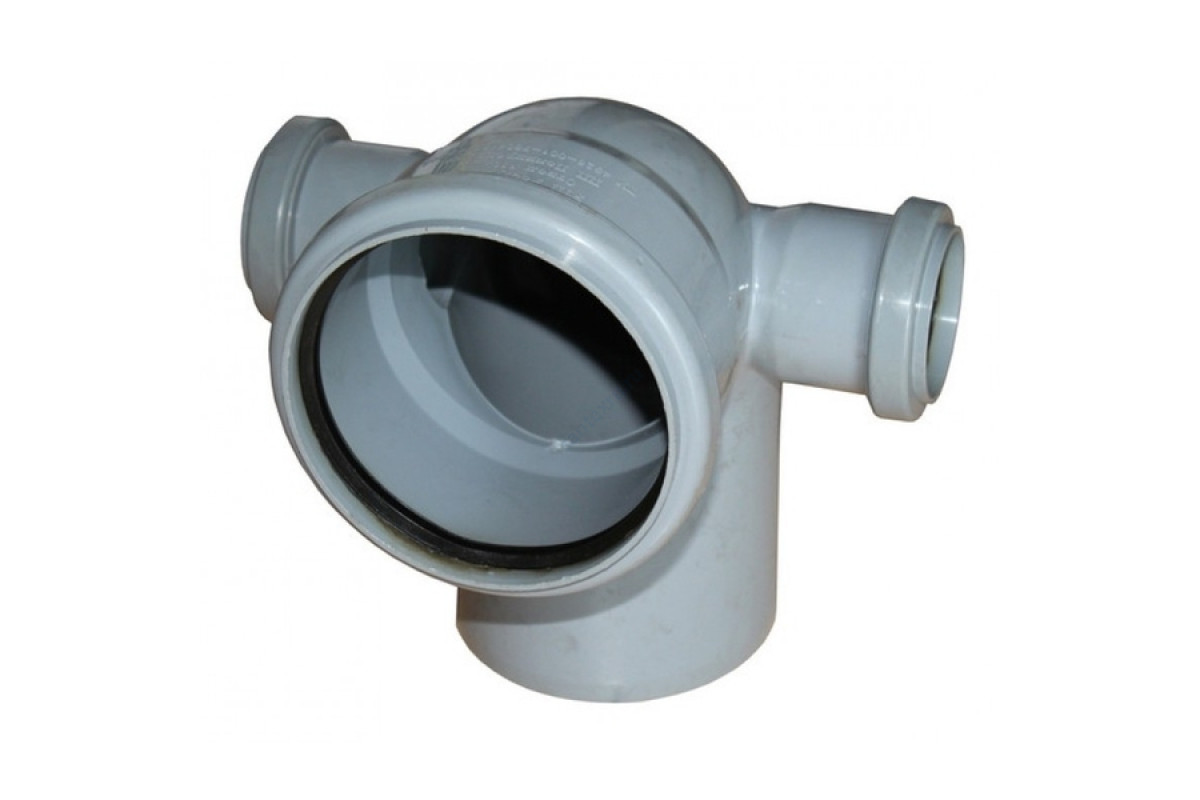 Отвод PP-H с выходом левый и правый серый Дн 110х50х90гр б/нап в/к Ostendorf 904025
