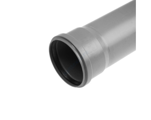 Труба PP-H с раструбом серая OPTIMA Дн 50х1,5 б/нап L=1,0м в/к VALFEX 220500100