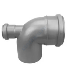 Отвод PP-H с выходом фронтально-тыльный серый Дн 110х50х87гр б/нап в/к RTP (РосТурПласт) 11362