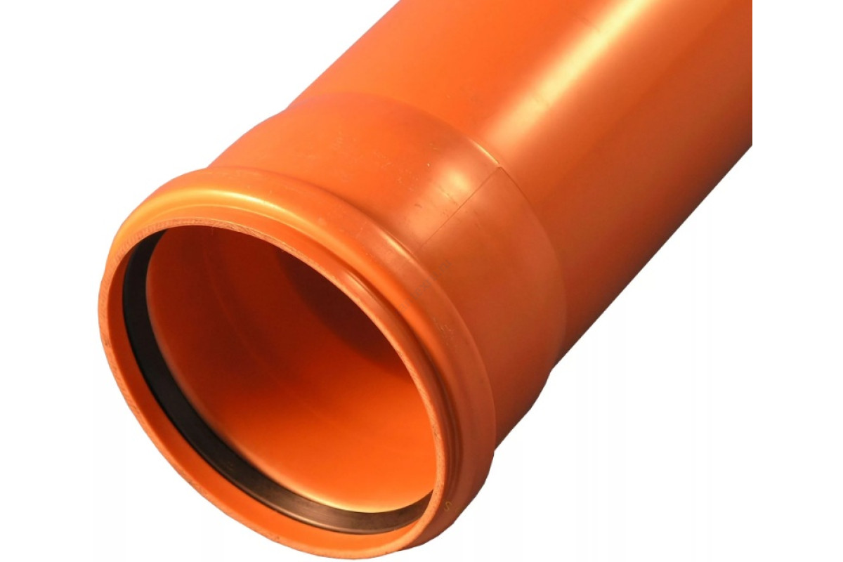 Труба PP-B с раструбом коричневая Дн 160х4,9 б/нап SN4 L=0,5м в/к VALFEX 301600050