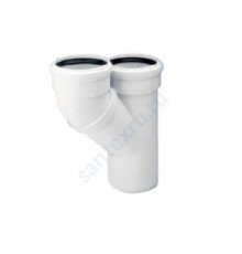 Тройник (PP-MD) параллельный бесшумный светло-серый Skolan dB SKPA Дн 110 