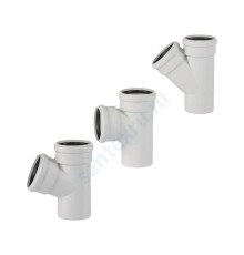 Тройник (PP-MD) бесшумный светло-серый Skolan dB SKEA Дн 160х160х45гр (DN150х150) б/нап в/к Ostendorf 337200